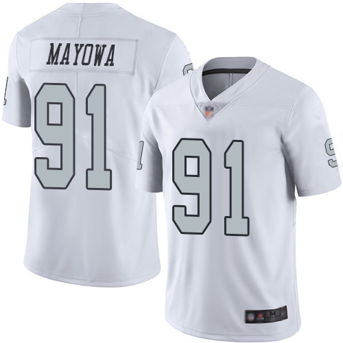 Men Oakland Raiders Limited White Benson Mayowa Jersey NFL Football #91 Rush Vapor Untouchable Jersey->oakland raiders->NFL Jersey